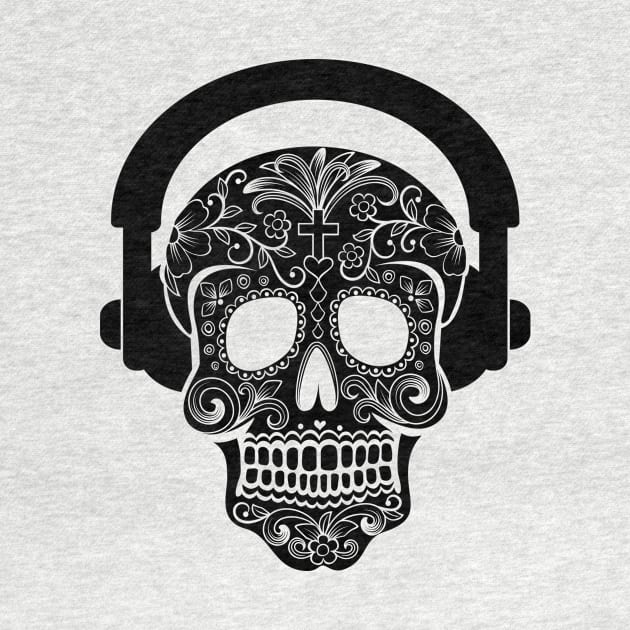 'Dead Skull Headphone' Cool Music Day of the Dead Gift by ourwackyhome